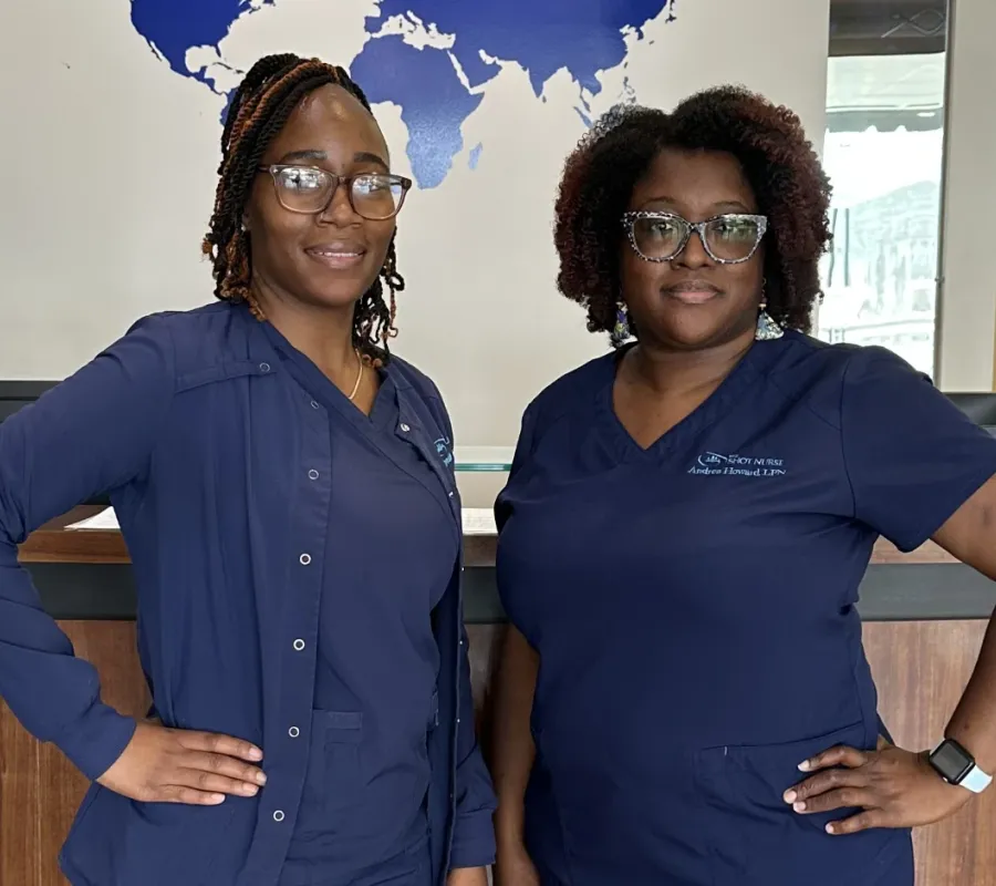 The front desk at The Shot Nurse in Germantown.