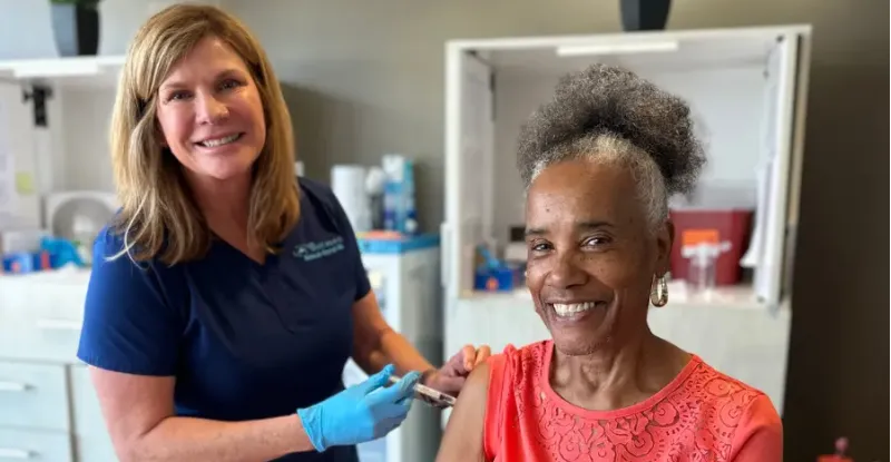 Patient at The Shot Nurse getting a same day vaccine.