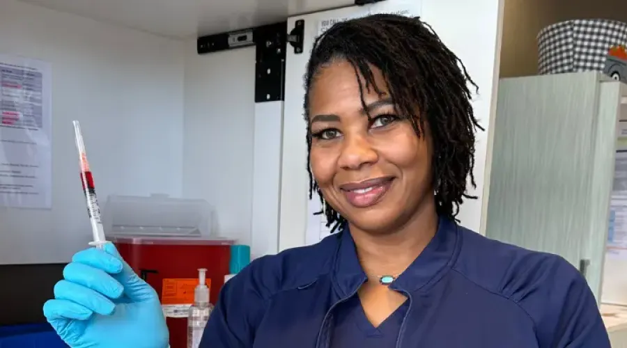 Employee with an immunization.