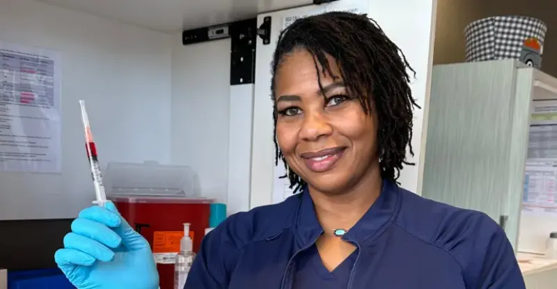 Employee with an immunization.